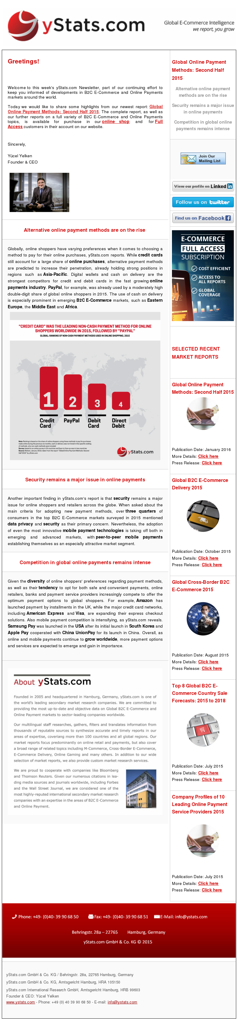yStats.com Newsletter , 2016 , global online shoppers , emerging markets , online shoppers , Online payment methods worldwide , Paypal , Asia-Pacific , Samsung Pay , Apple Pay , Online retailers , online shoppers payment method preferences , alternative payment methods , security , data privacy , payment providers , non-cash payment methods , South Korea , cash on delivery , B2C E-Commerce markets growth , smartphone wallets , mobile money , Asia-pacific online payment landscape , credit card , debit cards , cash on delivery , mobile payments , China , USA Global online shoppers differ when it comes to choosing a method to pay for their online purchases, yStats.com reports. While credit cards still account for a large share of online purchases, alternative payment methods are predicted to increase their penetration, already holding strong positions in regions such as Asia-Pacific. Digital wallets and cash on delivery are the strongest competitors for credit and debit cards in the fast growing online payments industry. PayPal, for example, was already used by a moderately high double-digit share of global online shoppers in 2015. The use of cash on delivery is especially prominent in emerging B2C E-Commerce markets, such as Eastern Europe, the Middle East and Africa.

Another important finding in yStats.com’s report is that security remains a major issue for online shoppers and retailers across the globe. When asked about the main criteria for adopting new payment methods, over three quarters of consumers in the top B2C E-Commerce markets surveyed in 2015 mentioned data privacy and security as their primary concern. Nevertheless, the adoption of even the most innovative mobile payment technologies is taking off both in emerging and advanced markets, with peer-to-peer mobile payments establishing themselves as an especially attractive market segment.

Given the diversity of online shoppers’ preferences regarding payment methods, as well as their tendency to opt for both safe and convenient payments, online retailers, banks and payment service providers increasingly compete to offer the best payment options to global shoppers. For example, Amazon has launched payment by installments in the UK, while the major credit card networks, including American Express and Visa, are expanding their express checkout solutions. Also in mobile payments completion intensifies, as yStats.com reveals. Samsung Pay was launched in the USA after its initial launch in South Korea and Apple Pay cooperated with China UnionPay for its launch in China. Overall, as online and mobile payments continue to grow worldwide, more payment options and services are expected to emerge and gain in importance.